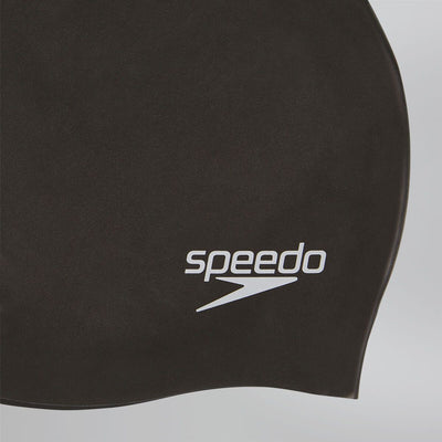 Speedo Plain Moulded Silicone Cap 1 Size 8709840196 Black.White